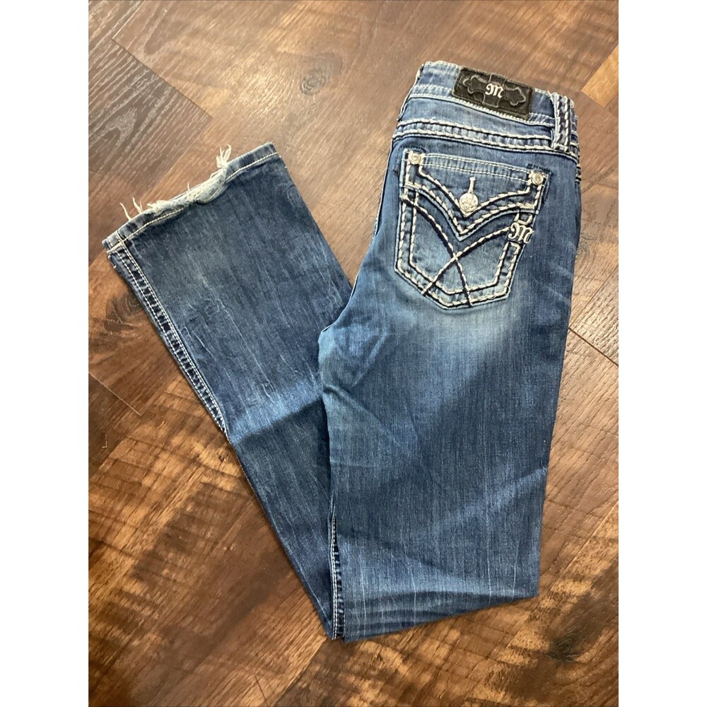 Miss Me Women’s Mid Rise Bootcut Blue Denim Jeans 30x31.5 Stretch 5-Pocket GUC